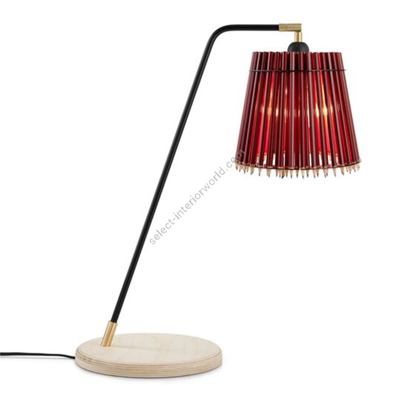 Red colour lampshade / Black stand