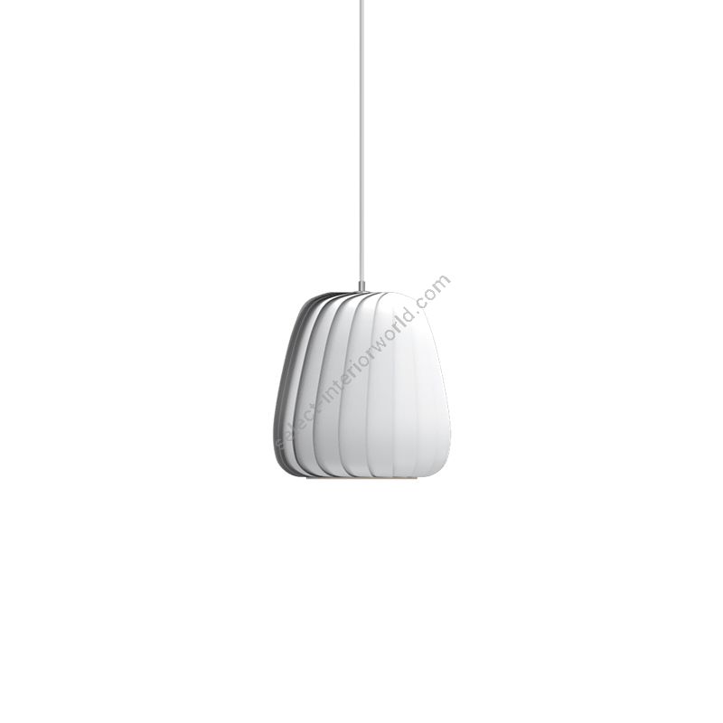 Pendant lamp / White finish / Coated paper material / cm.: H 27 x D 23 / inch.: H 10.63" x D 9.06"