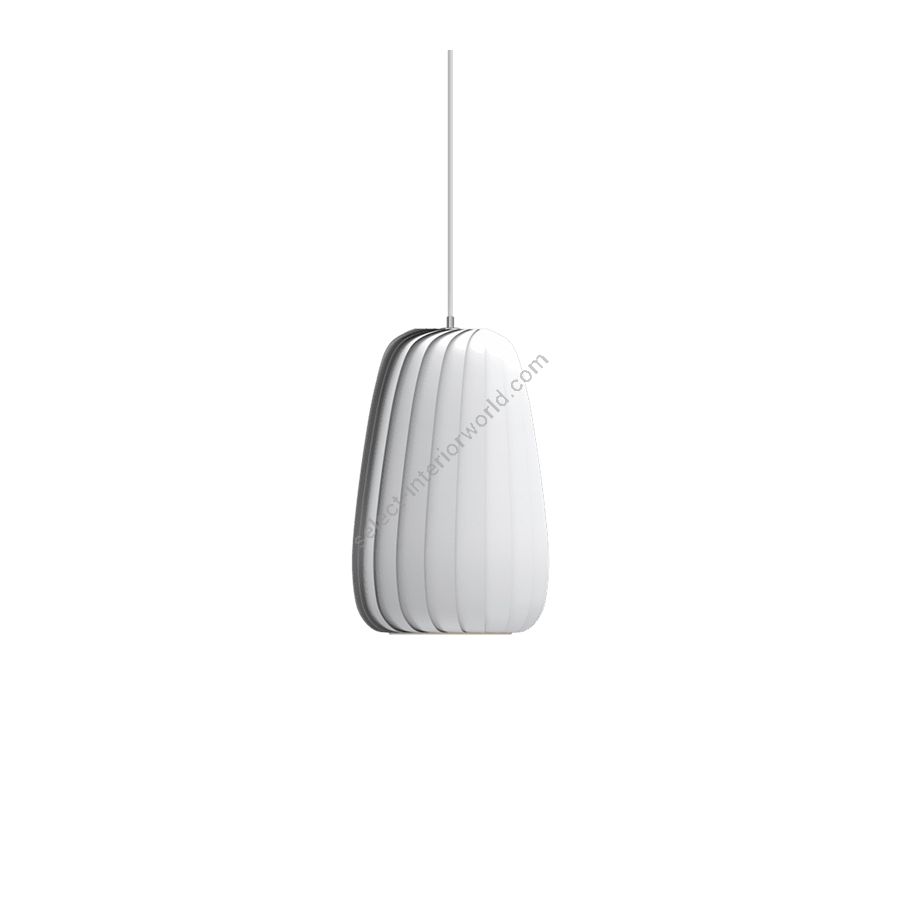 Pendant lamp / White finish / Coated paper material / cm.: H 42 x D 25 / inch.: H 16.53" x D 9.84"