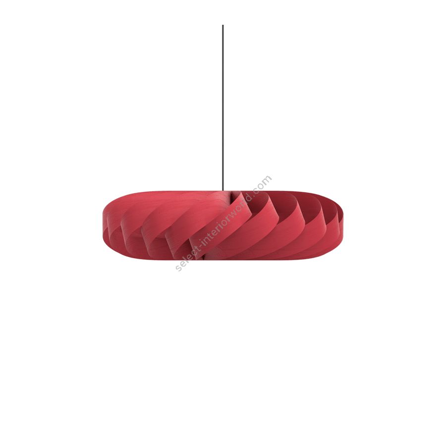 Pendant lamp / Red finish / Birch material / cm.: (H1) 30 x D 100 / inch.: (H1) 11.81" x D 39.37"
