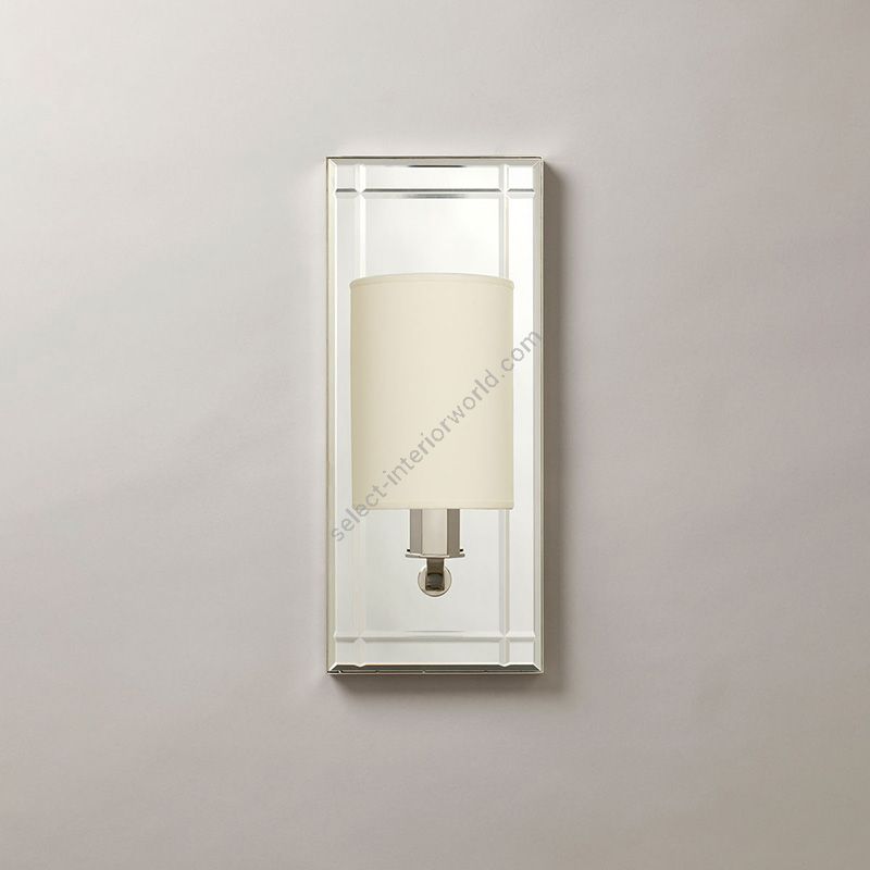 Bathroom Wall Light / Nickel finish / Pale Cream colour, material card