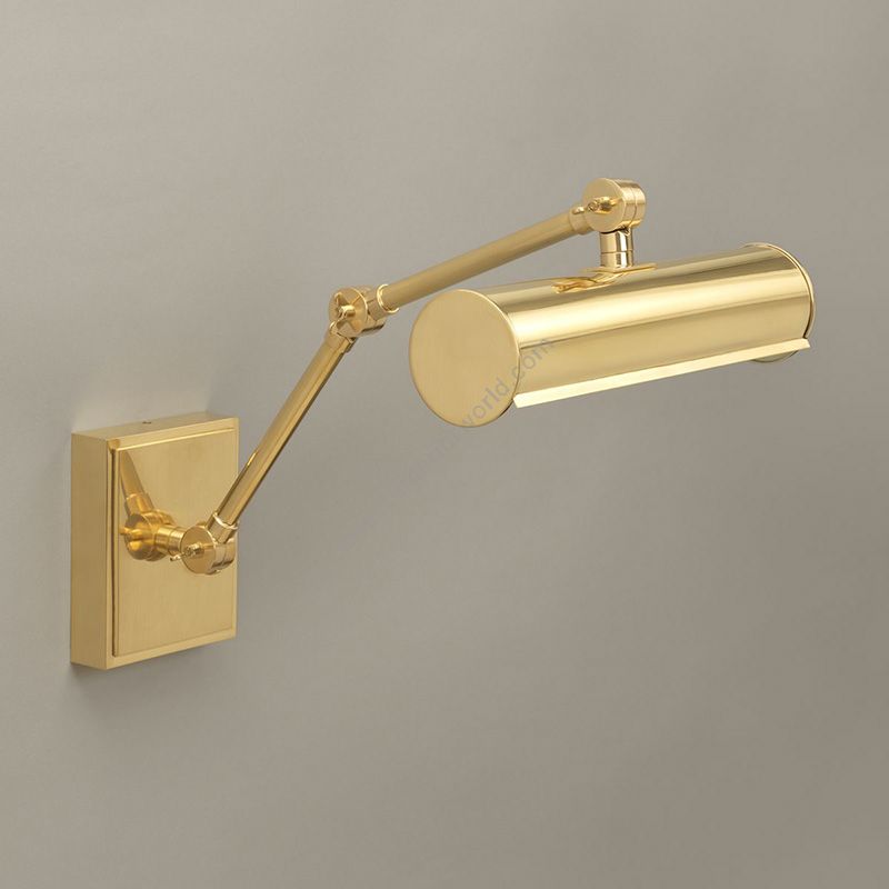 Wall Light with Library Hood / Brass finish
