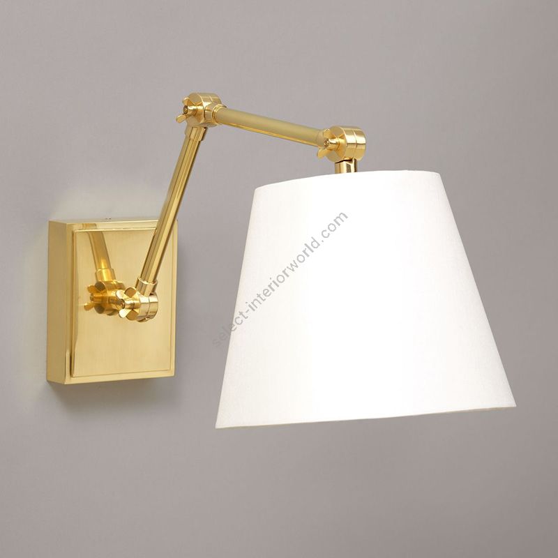 Wall Light / Brass finish / Laminated type of lampshade / Lily colour, material linen