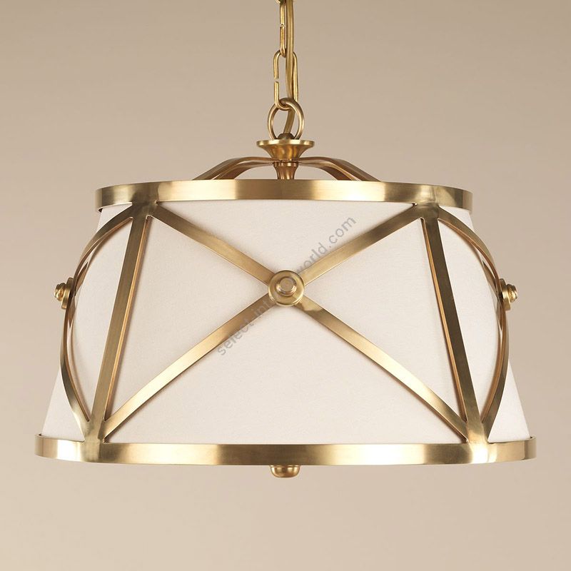 Brass finish / Lily Linen Laminated lampshade / cm.: 56.8 x 39.4 x 39.4 / inch.: 22.36" x 15.5" x 15.5"