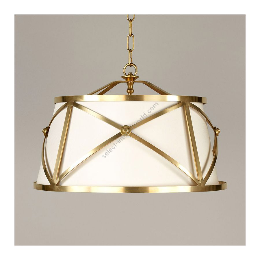 Brass finish / Cream Silk Laminated lampshade/ cm.: 61.7 x 51.4 x 51.4 / inch.: 24.29" x 20.25" x 20.25"