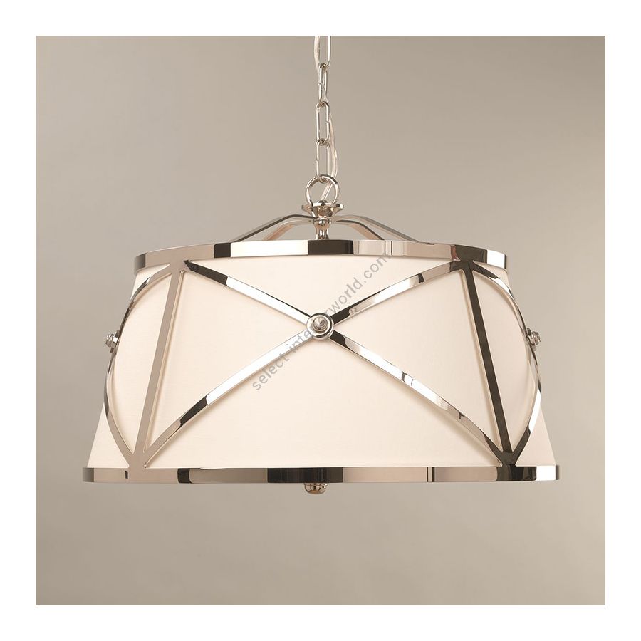 Nickel finish / Lily Linen Laminated lampshade/ cm.: 61.7 x 51.4 x 51.4 / inch.: 24.29" x 20.25" x 20.25"
