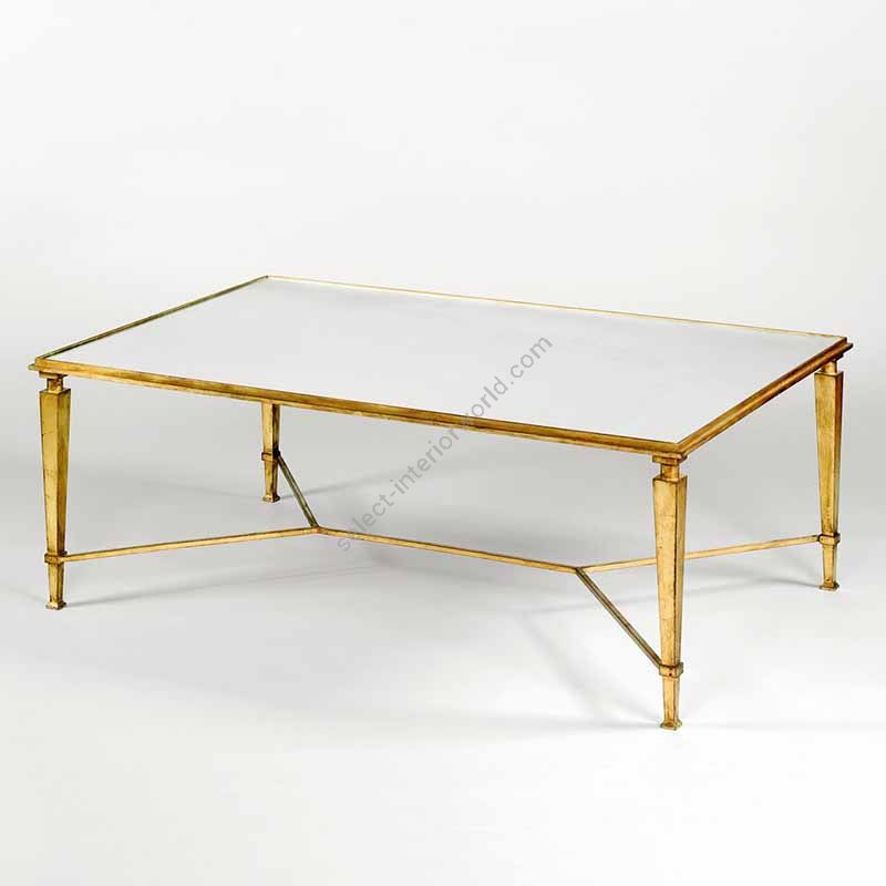 Coffee table / Gilt finish / Toughened antiqued mirror top