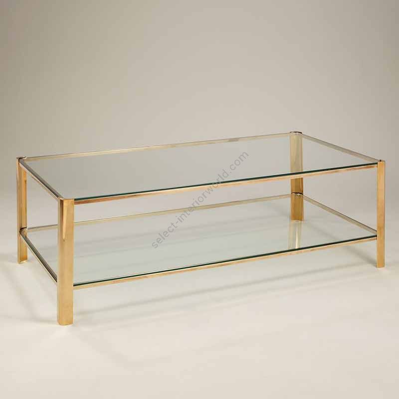 Coffee table / Brass finish / Toughened glass top
