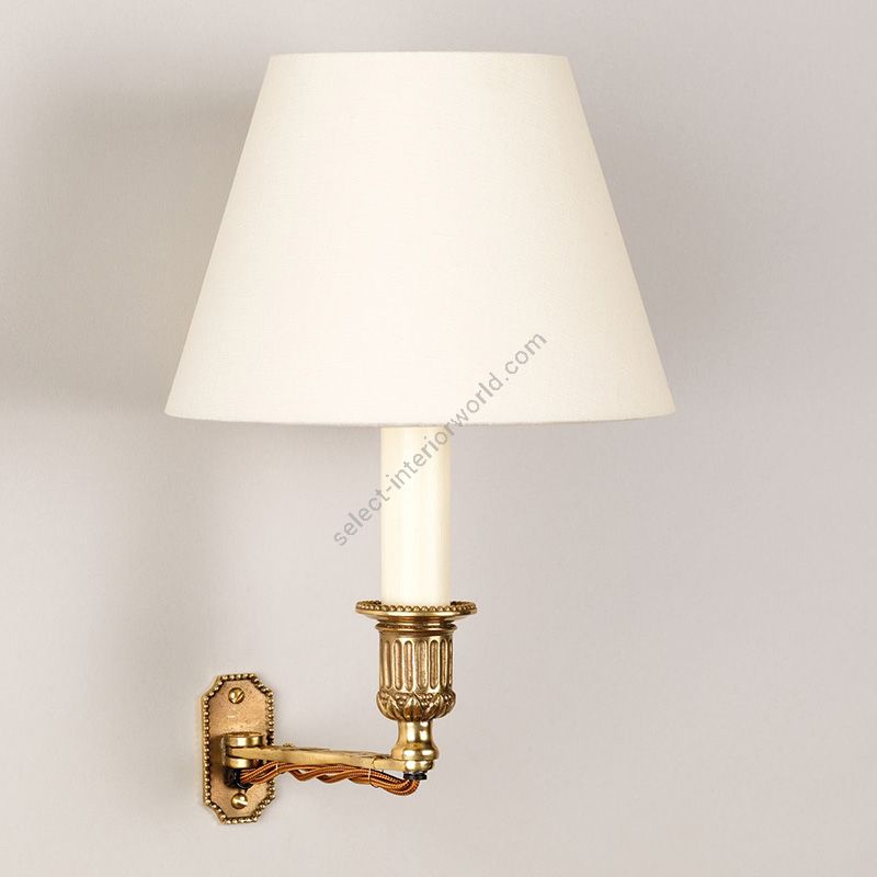 Wall light / Brass finish / Card type of lampshade / Pale Cream colour, material card