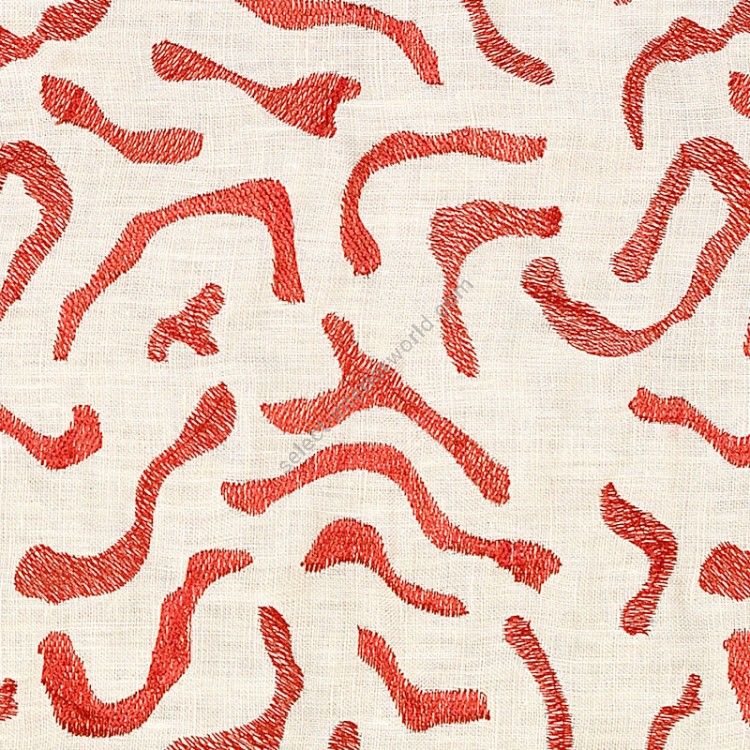 Detail - Embroidered Linen - Red (RE)