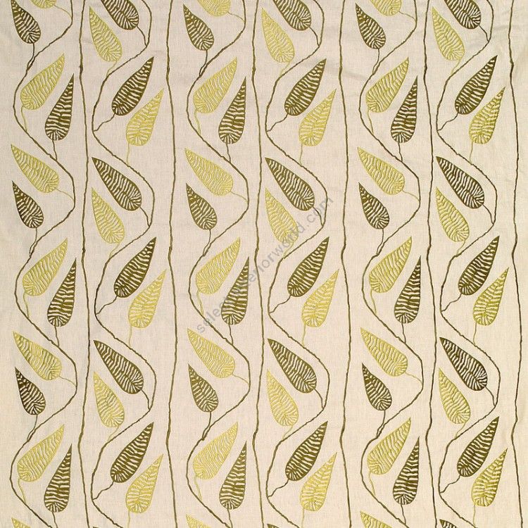 Paros Embroidered Linen - Lime Green & Olive (LGO)