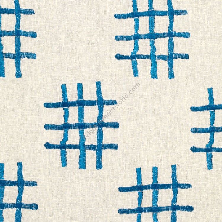 Detail - Kyoto Embroidered Linen - Blue (BL)
