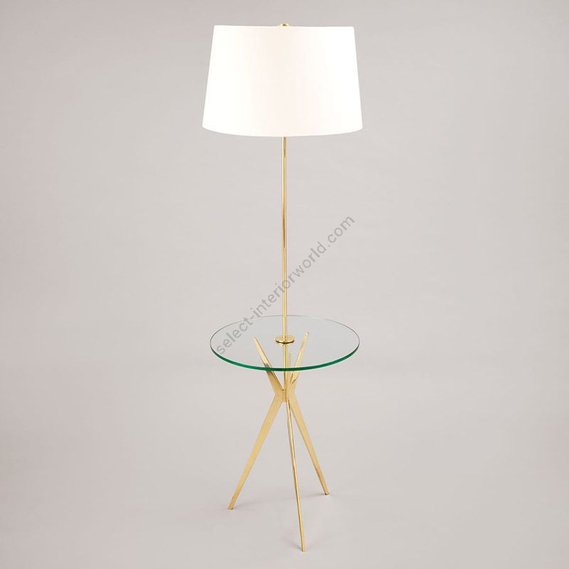 Floor lamp / Brass finish / Lily colour, material linen