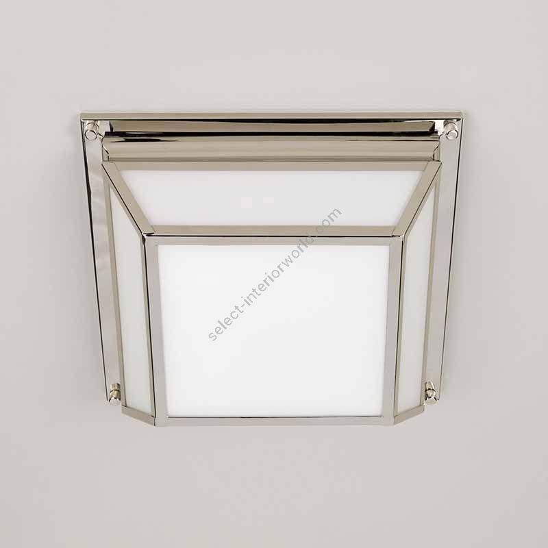 Ceiling lamp / Nickel finish / Opaline painted glass