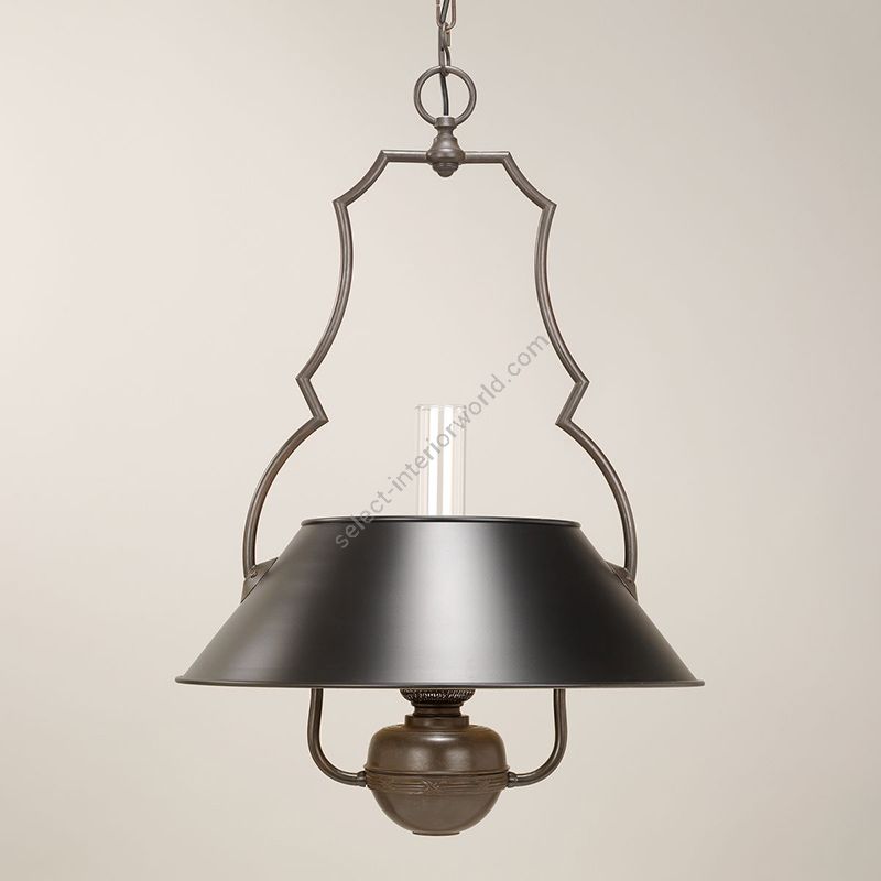 Hanging led lamp / Bronze finish / Black painted lampshade / Supply voltage: 100-120 Volts