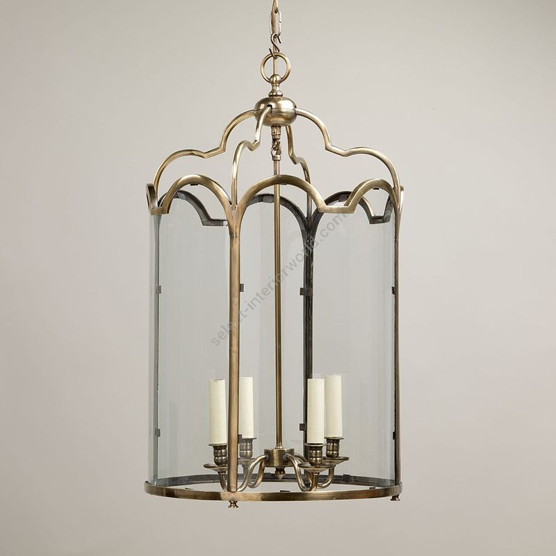 Lantern / Brass finish / Glass panels / 4 lights