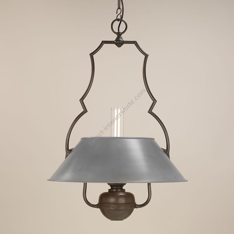 Hanging led lamp / Bronze finish / Zinc painted lampshade / Supply voltage: 100-120 Volts
