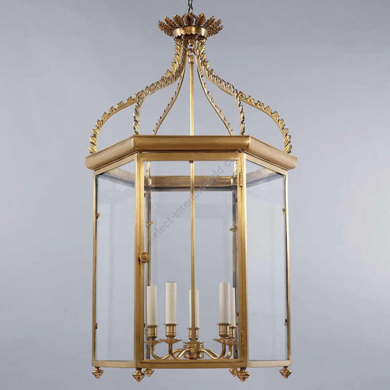 Lantern / Antique Brass finish / Glass panels