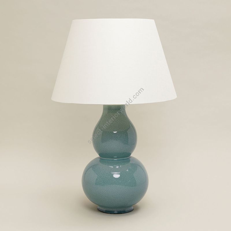 Table lamp / Duck Egg finish / Lily colour lampshade, material linen