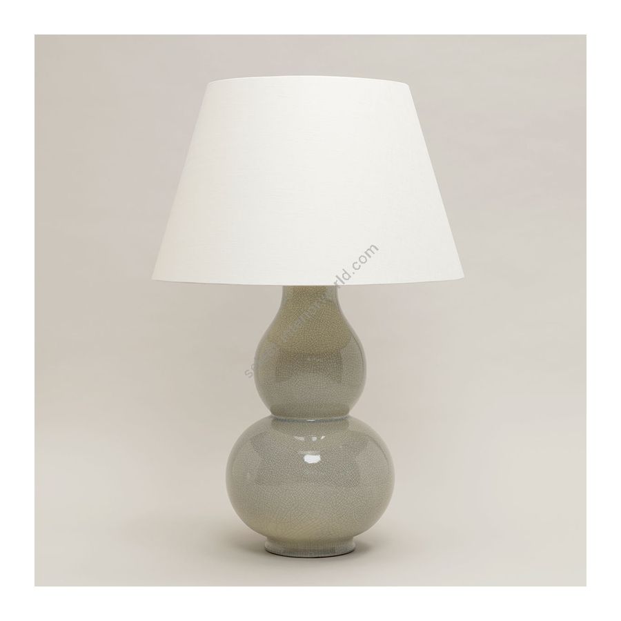Table lamp / Stone finish / Lily colour lampshade, material linen