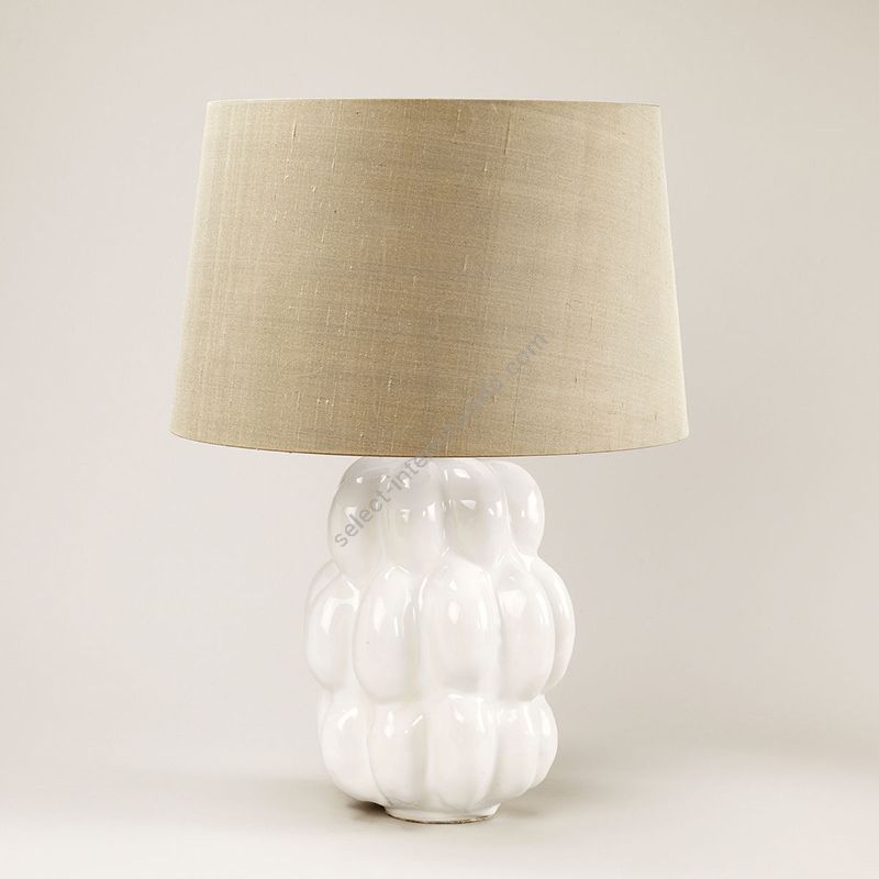 Table lamp / Buff colour lampshade, material linen
