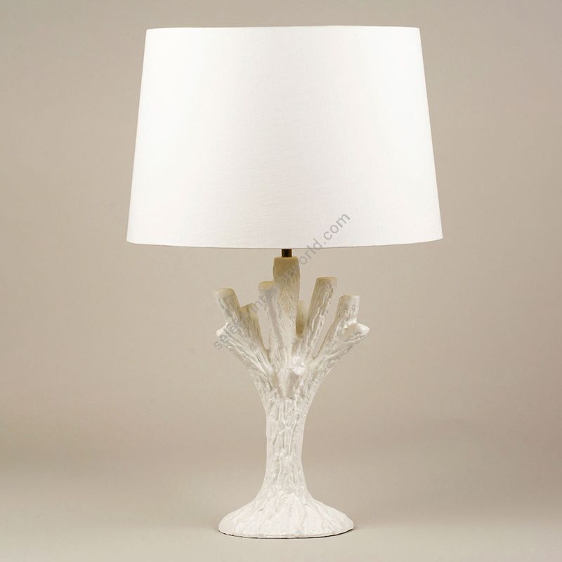 Table lamp / Zinc Alloy White Painted finish / Lampshade: Lily colour, material linen
