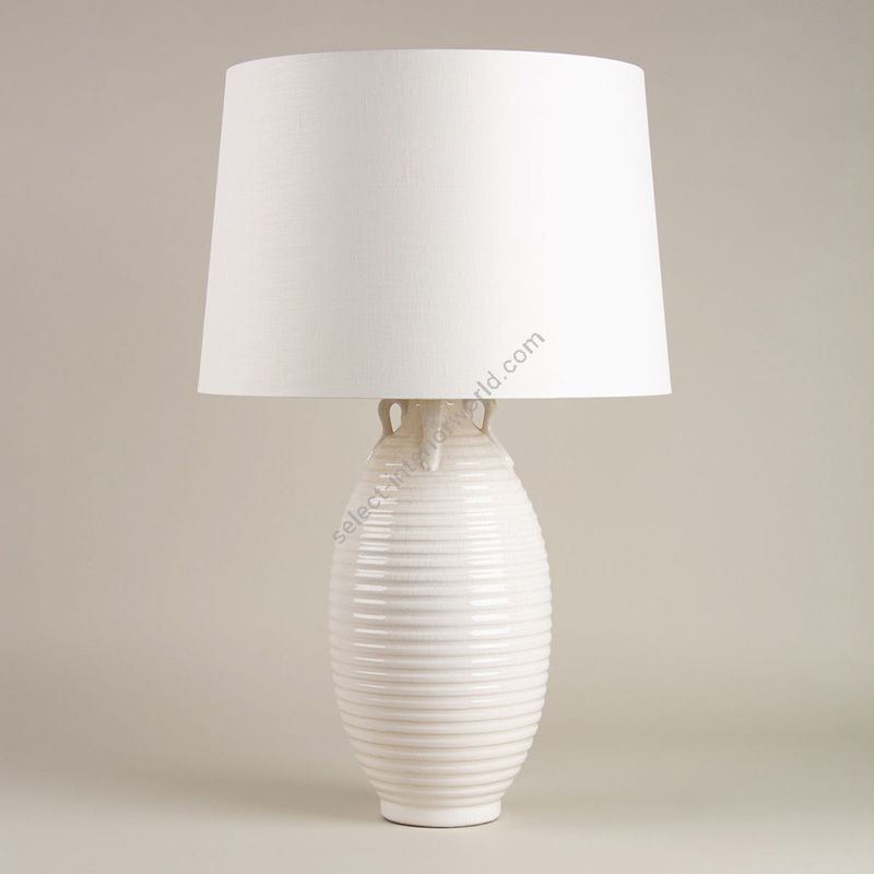 Table lamp / Finish: Glazed Ceramic / Lampshade: Lily colour, material linen