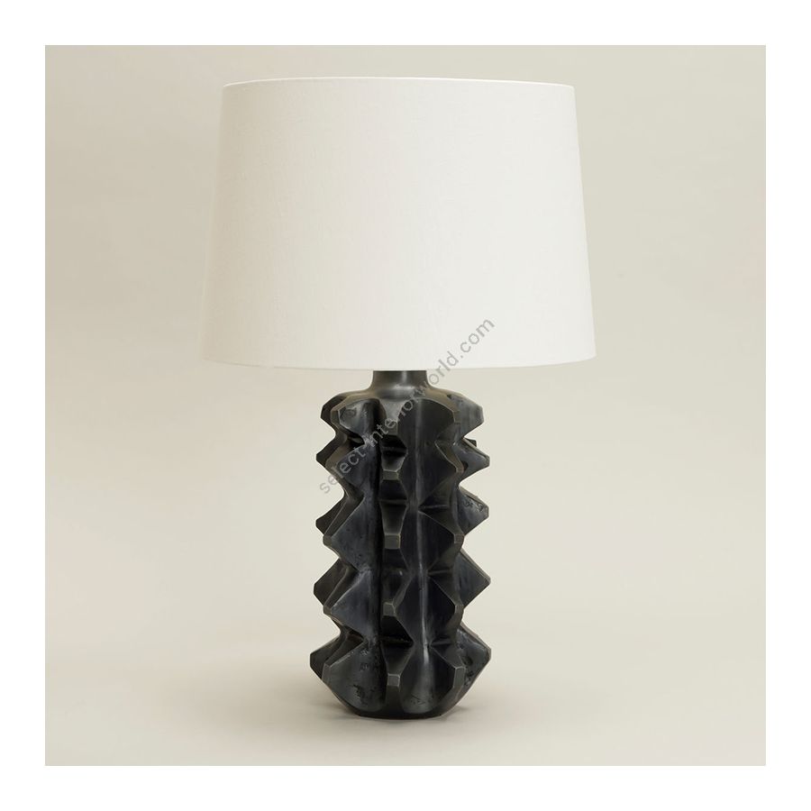 Table lamp / Bronze finish / Lily colour of lampshade, material linen