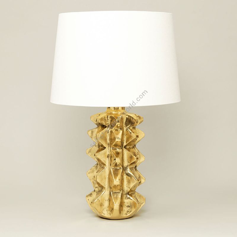 Table lamp / Brass finish / Lily colour of lampshade, material linen