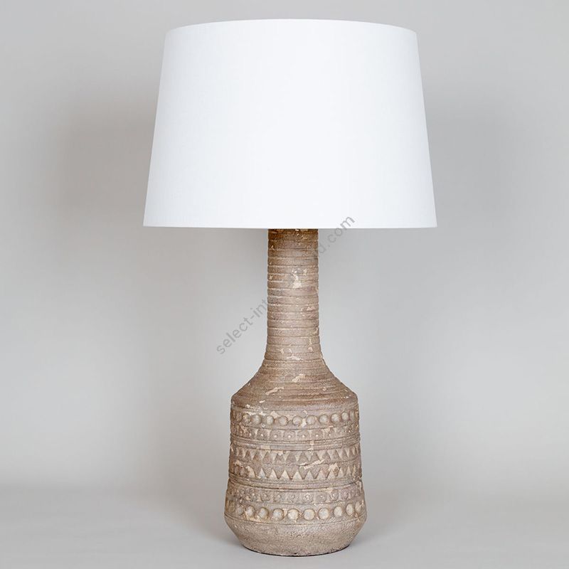 Table lamp / Glazed Ceramic finish / Lily colour, material linen