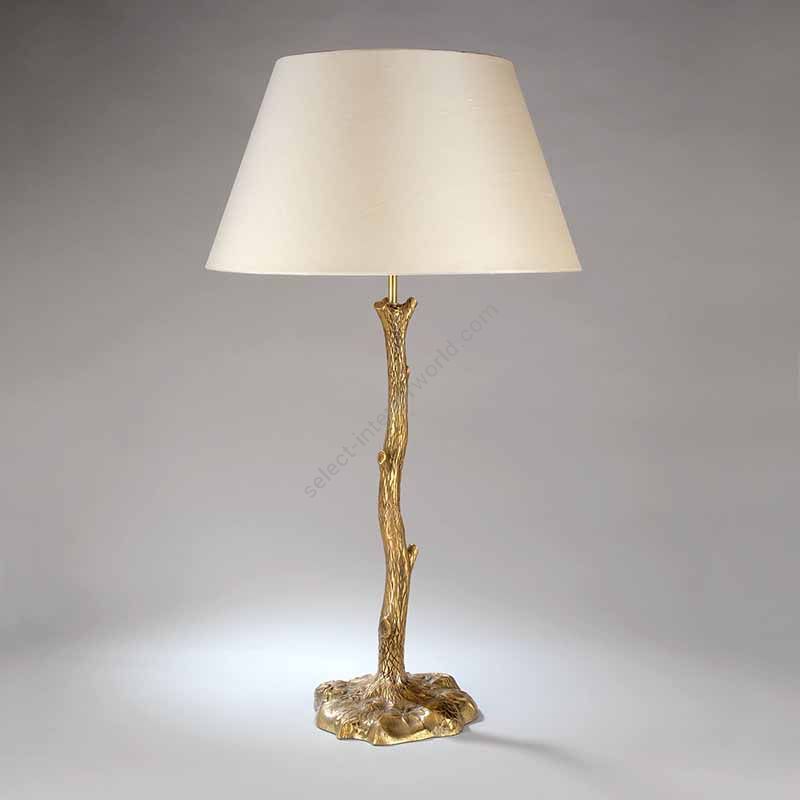 Table lamp / Finish: Brass / Type of Lampshade: Laminated, colour - Cream, material - Silk