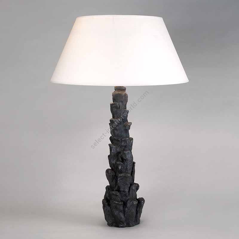 Table lamp / Finish: Bronze / Type of Lampshade: Card, colour - Pale Cream, material - Card
