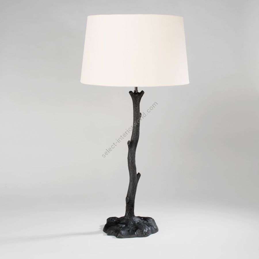 Bronze Table Lamp / Type of Lampshade: Laminated, colour - Natural, material - Linen