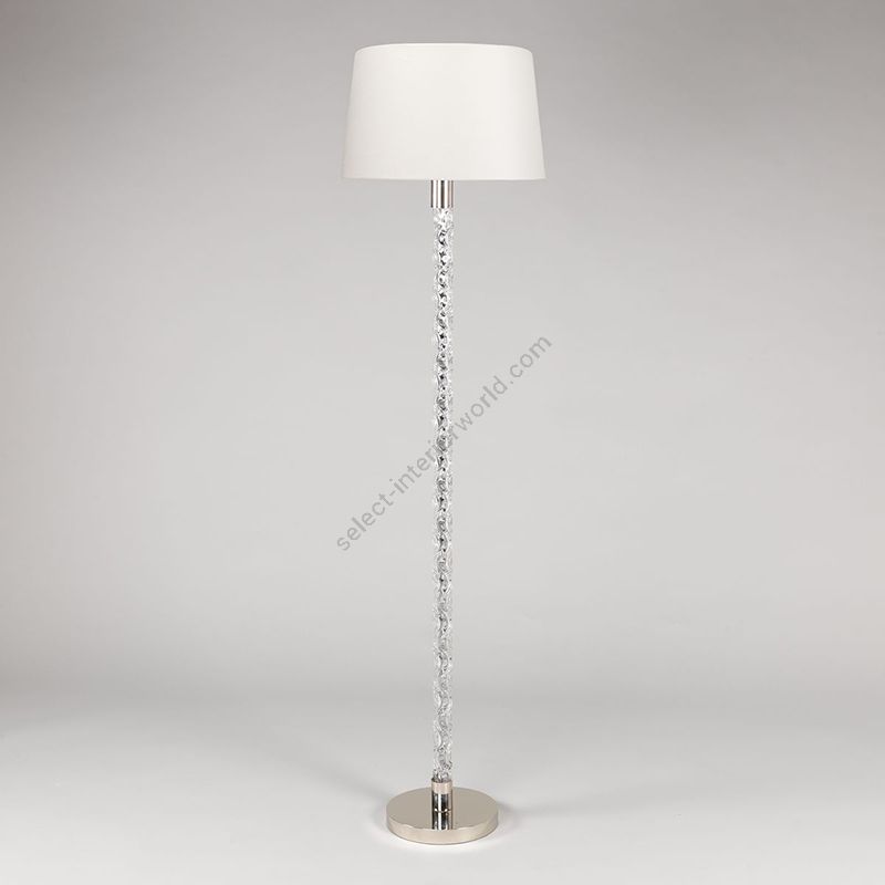 Floor lamp / Nickel finish / Cream colour, material silk