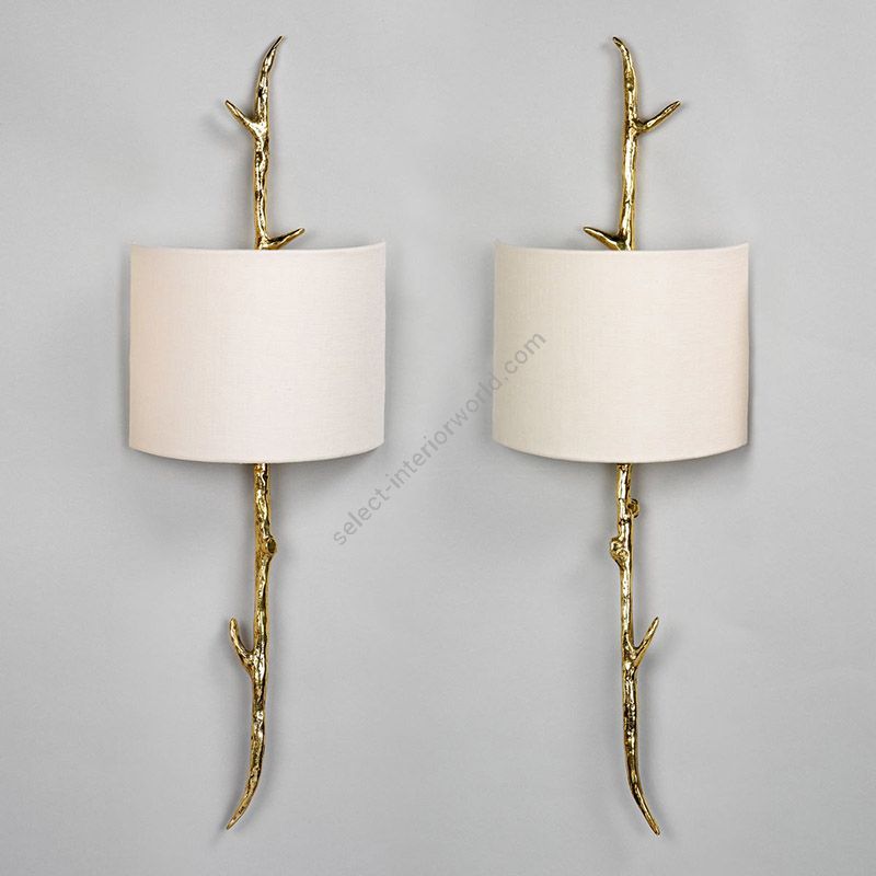 Natural Linen Laminated lampshade / View Right & Left