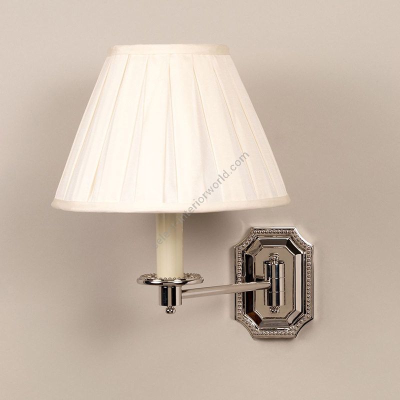 Wall lamp / Box pleat type of lampshade / Cream colour, material silk