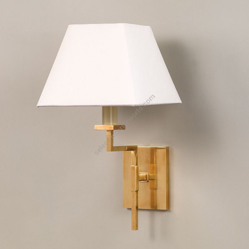 Wall lamp / Brass finish / Pale Cream colour, material card