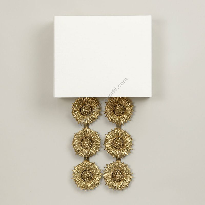 Wall light / Brass finish / Lily colour, material linen