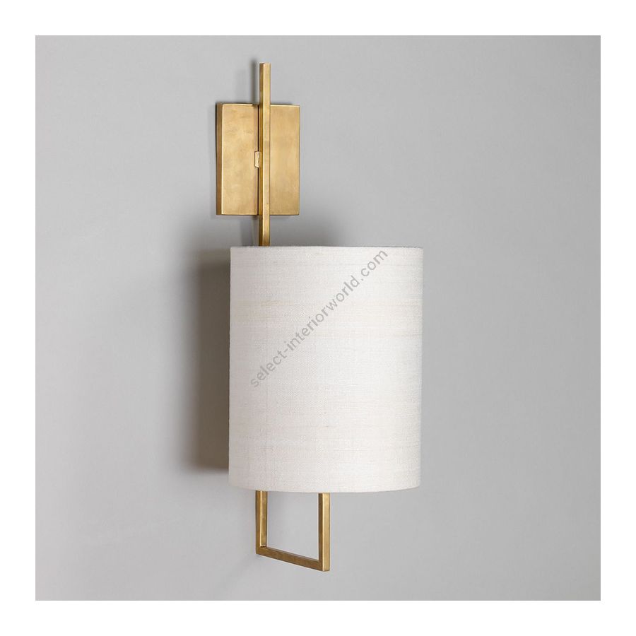 Wall lamp / Brass finish / Laminated type of lampshade / Ivory colour, material linen