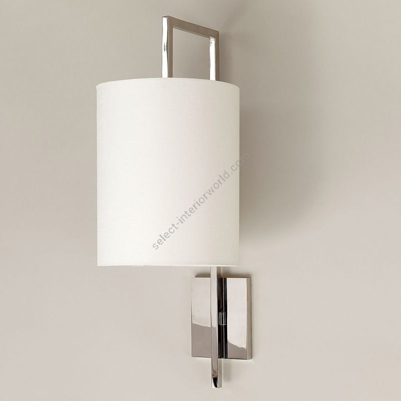 Wall lamp / Nickel finish / Laminated type of lampshade / Ivory colour, material linen