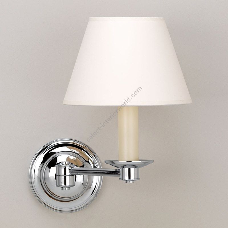 Swing arm bathroom wall light / Chrome finish / Card type of lampshade / Pale Cream colour, material card