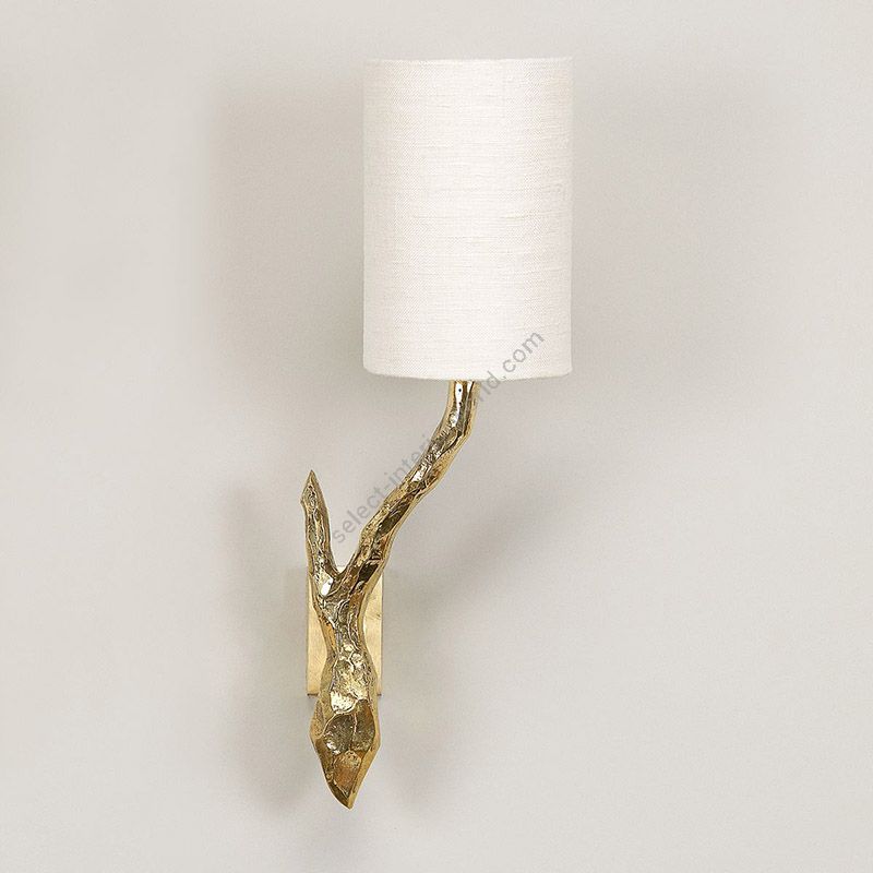 Brass finish / Ivory Linen Laminated lampshades / Right position