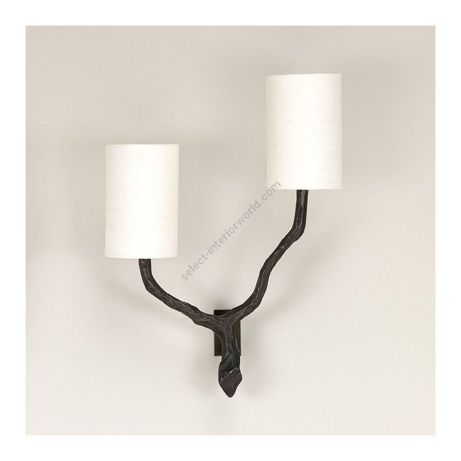 Bronze finish / Ivory Linen Laminated lampshades / Right position