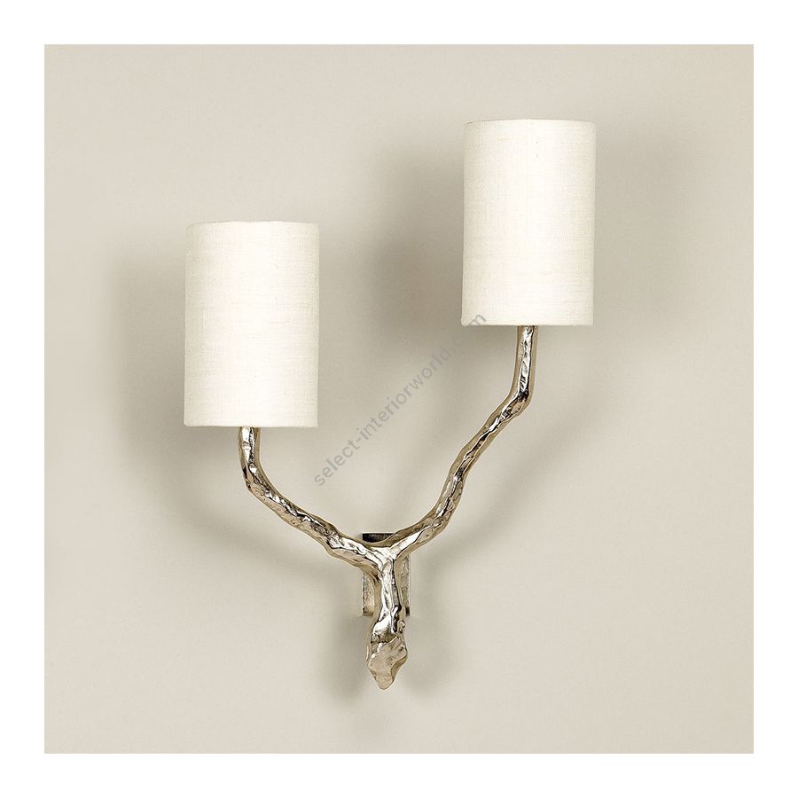 Nickel finish / Ivory Linen Laminated lampshades / Right position