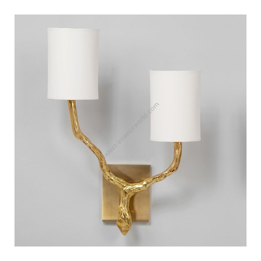 Brass finish / White Card lampshades / Left position