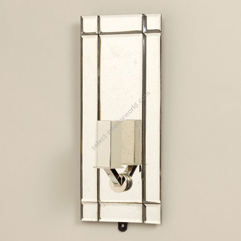 Mirror wall lamp / Nickel finish / Hand-bevelled antique mirror