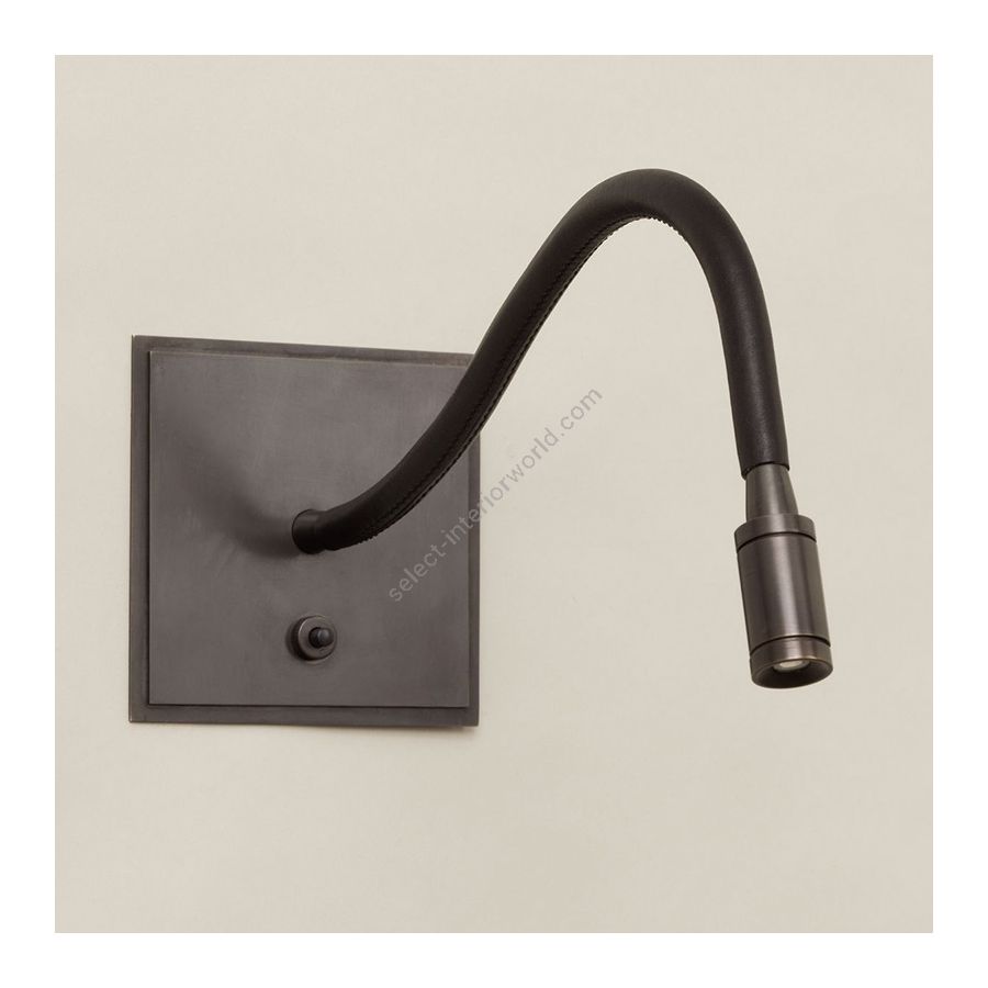 Reading Light / Bronze finish with black leather arm