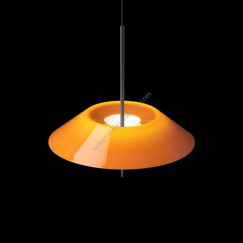 Hanging led lamp / Graphite and orange finish