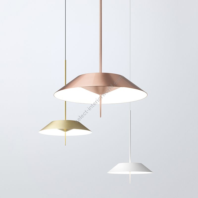 Hanging led lamp / Matt copper, Gold and White finish