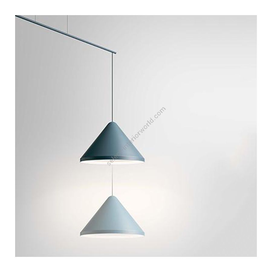 Hanging lamp / Blue finish / cm.: max 200 (H1/25) x 190 x 40